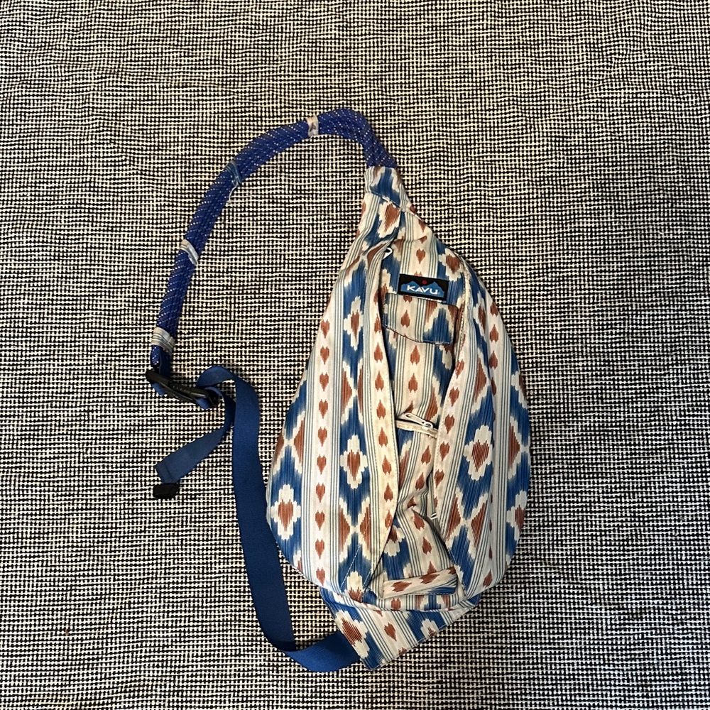 Kavu Blue and Tan Patterned Backpack
